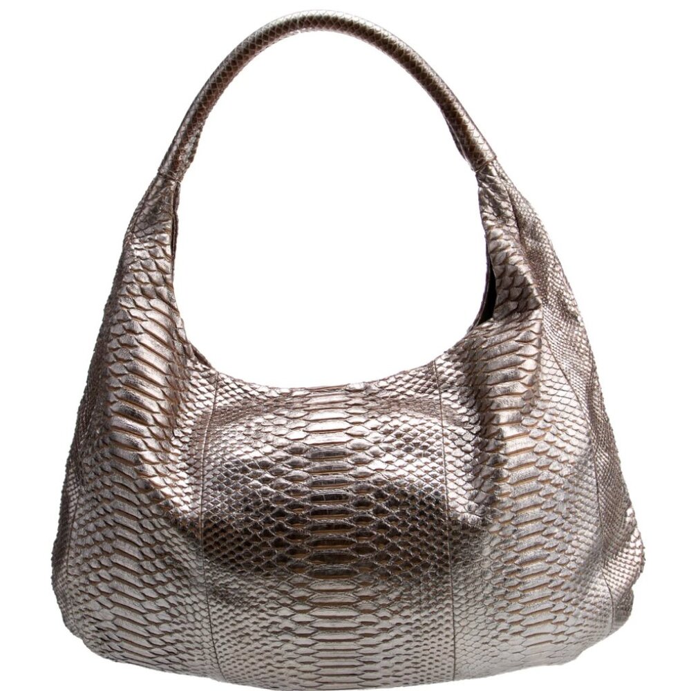 Devi Kroell Vintage Metallic Python Hobo Handbag - image 4